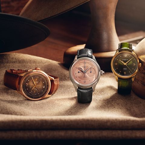 from left to right montblanc heritage manufacture pulsograph limited edition 100, 33,000 montblanc heritage monopusher chronograph, 4,950 montblanc heritage automatic, ﻿8,900