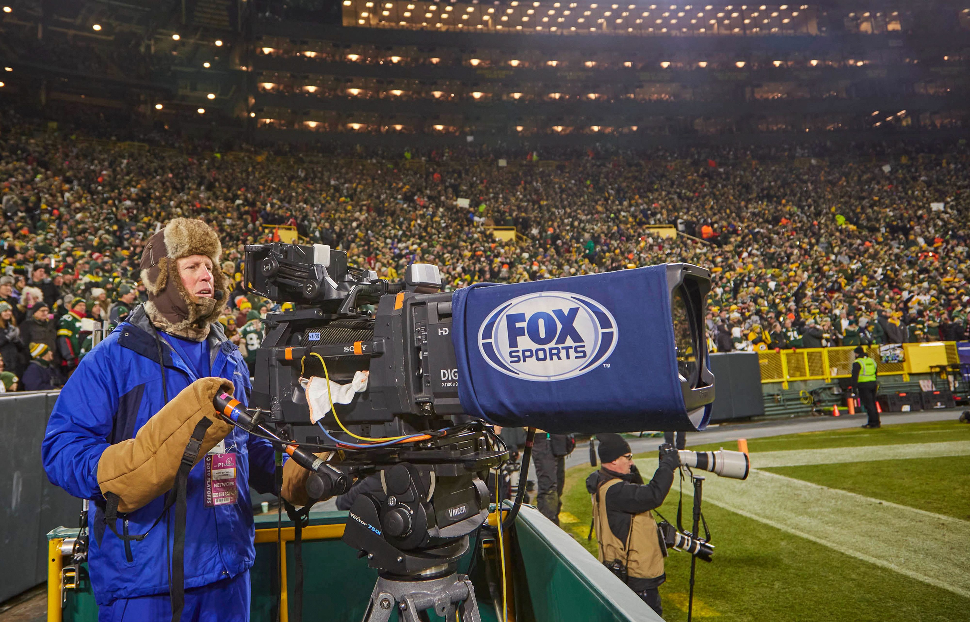 Fox Television camera on the field before an NFL football game