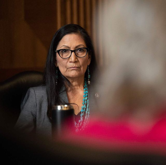 us representative deb haaland, democrat of new mexico, testifies during the senate committee on energy and natural resources hearing on her nomination to be interior secretary on capitol hill in washington, dc, on february 23, 2021 photo by jim watson  pool  afp photo by jim watsonpoolafp via getty images