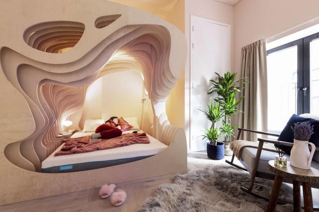 Habitación de hotel inspirada en el útero materno
