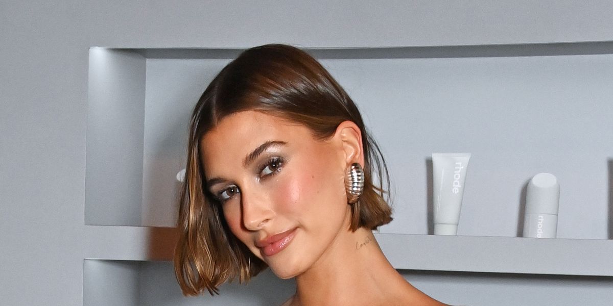 Hailey Bieber shows off her endless legs at the Yves Saint Laurent show  during PFW