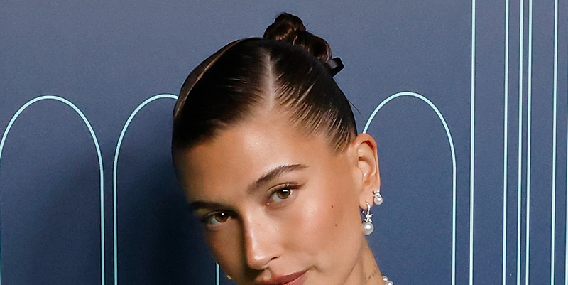 Hailey Bieber looks elegant in all black as she poses with her Versace La  Medusa bag