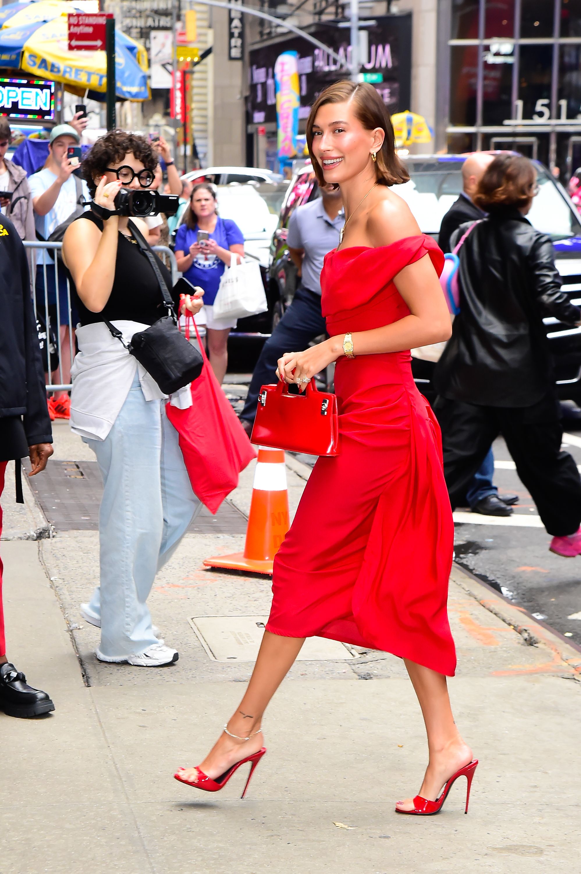 Shop Hailey Bieber's Bombshell Red Dress