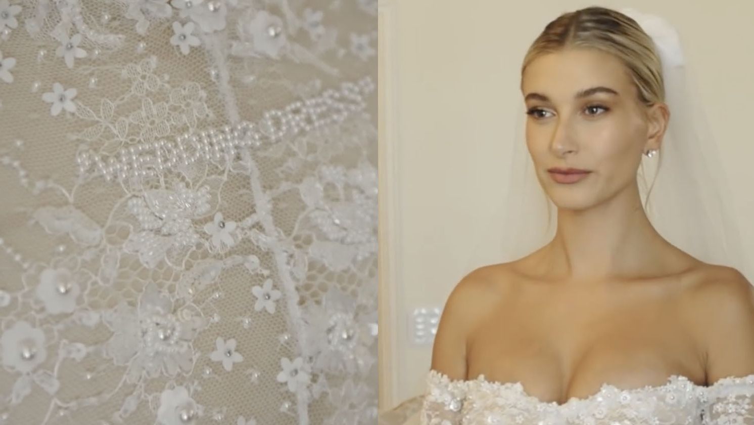 forfængelighed apparat Daddy Hailey Bieber Shows Off-White Wedding Gown Details at Dress Fitting