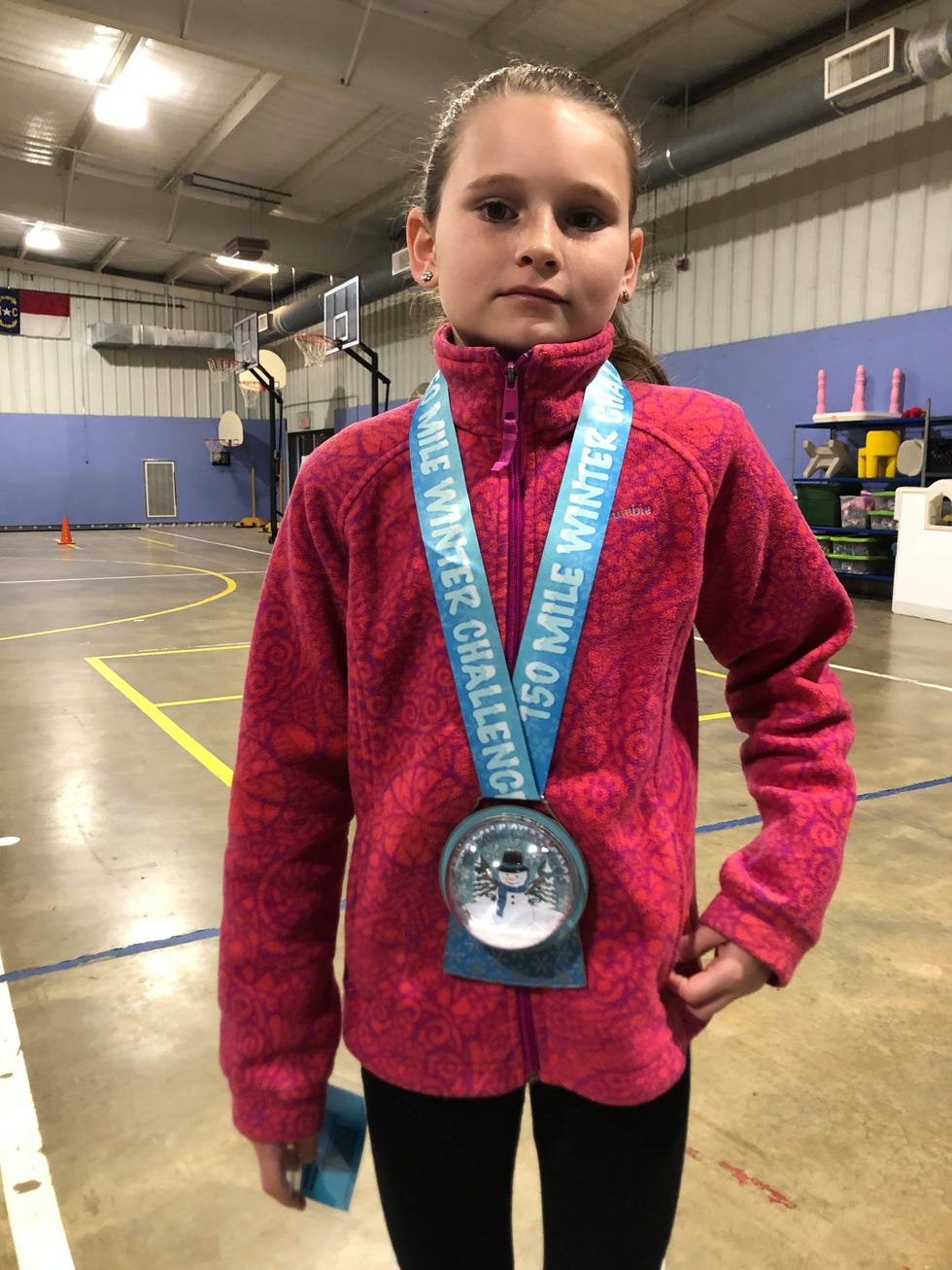 hailey walker, 11, has run 682 miles this school year—the equivalent of over 26 marathons