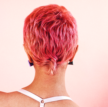 pink hair  hair chalk