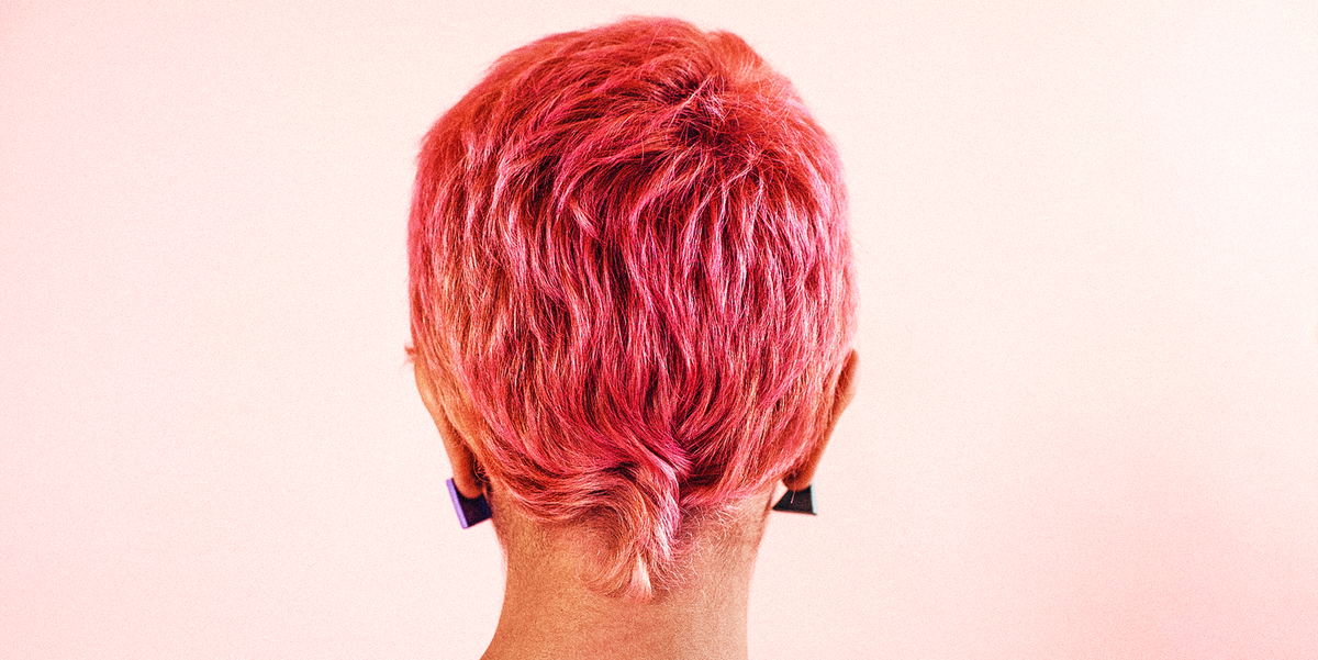 pink hair  hair chalk