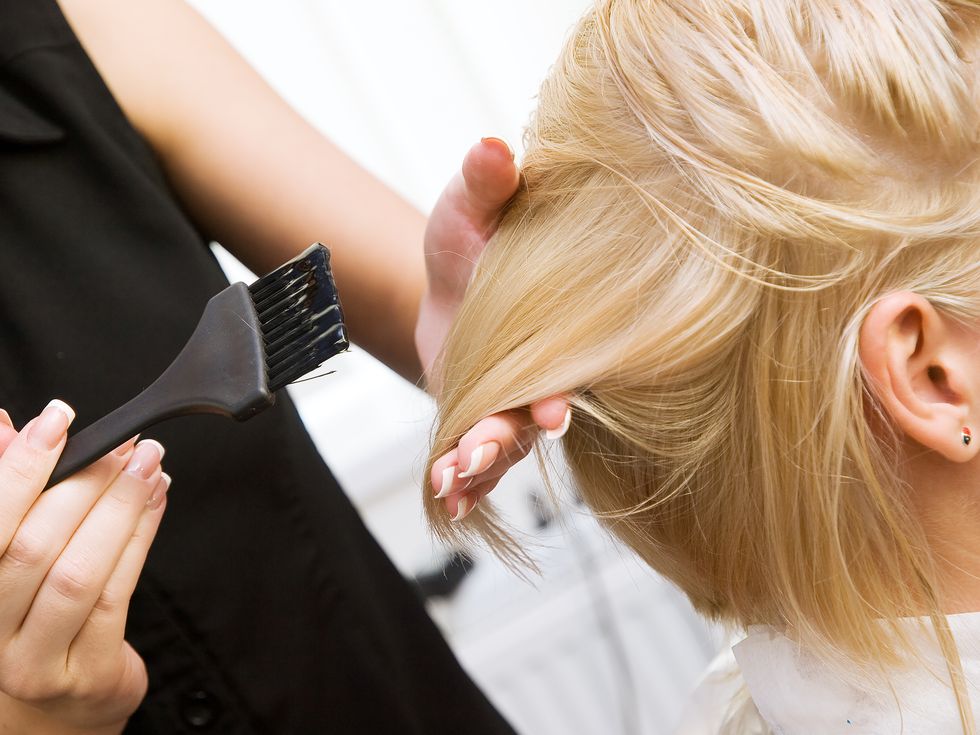 hair coloring in a beauty salon hairdressing services