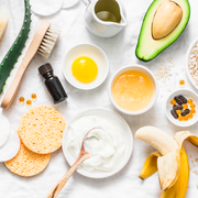 honey, banana, aloe vera, and other hair mask ingredients