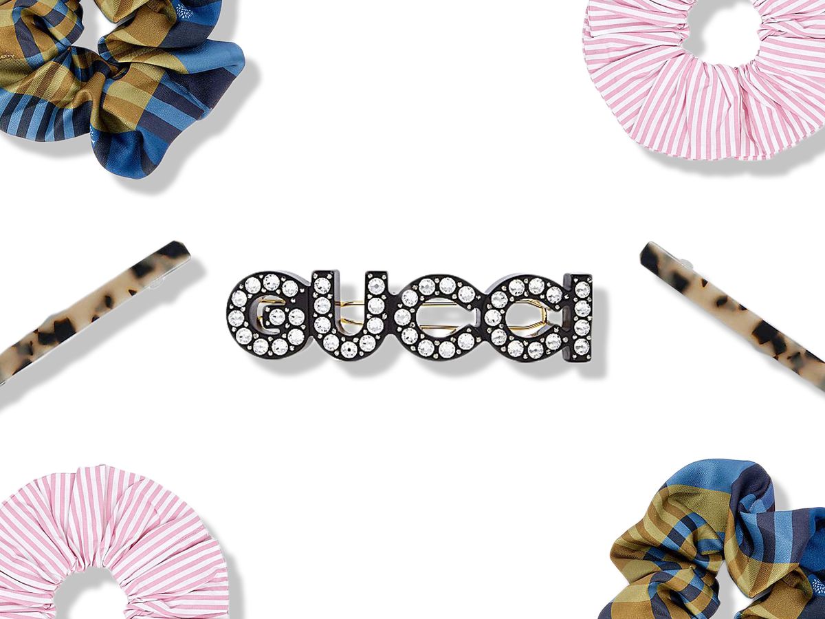 Gucci Crystal-embellished Logo Hair Clip In Multi