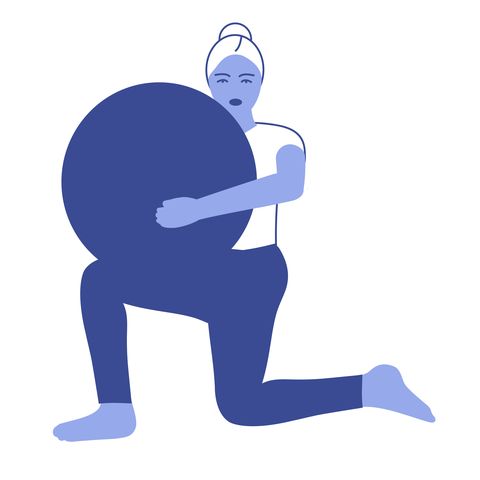Stability Ball Exercise: Half Kneeling Rotation