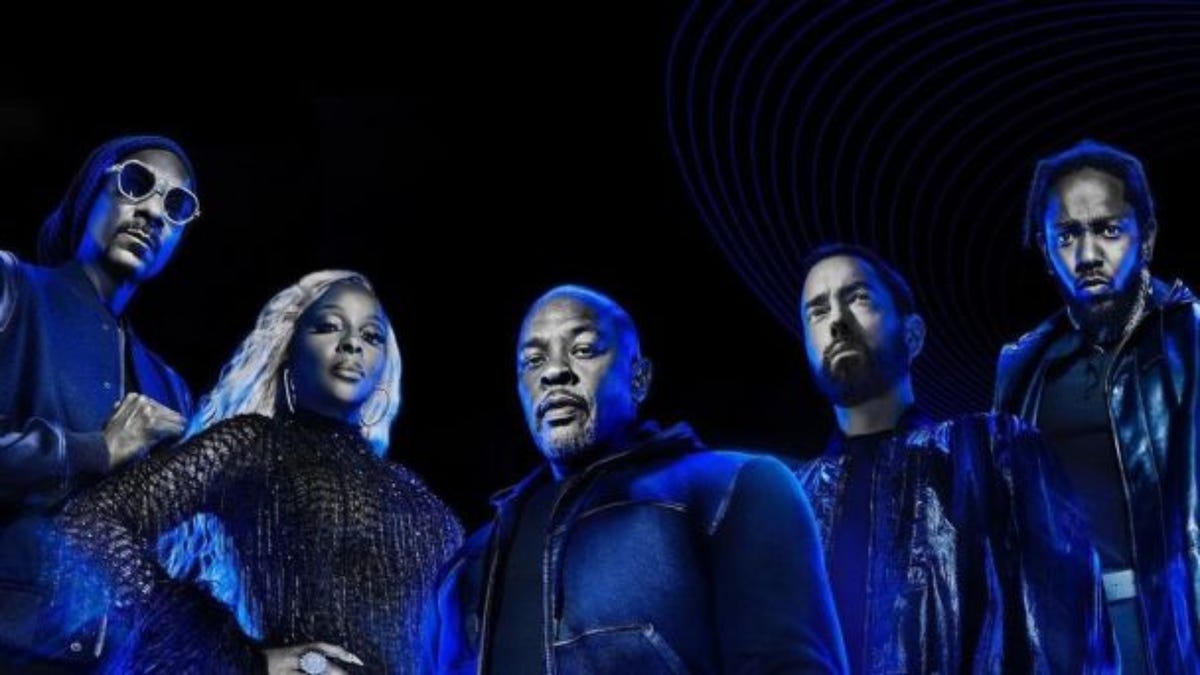 Dr Dre, Snoop Dogg, Eminem, Kendrick Lamar and Mary J Blige's half