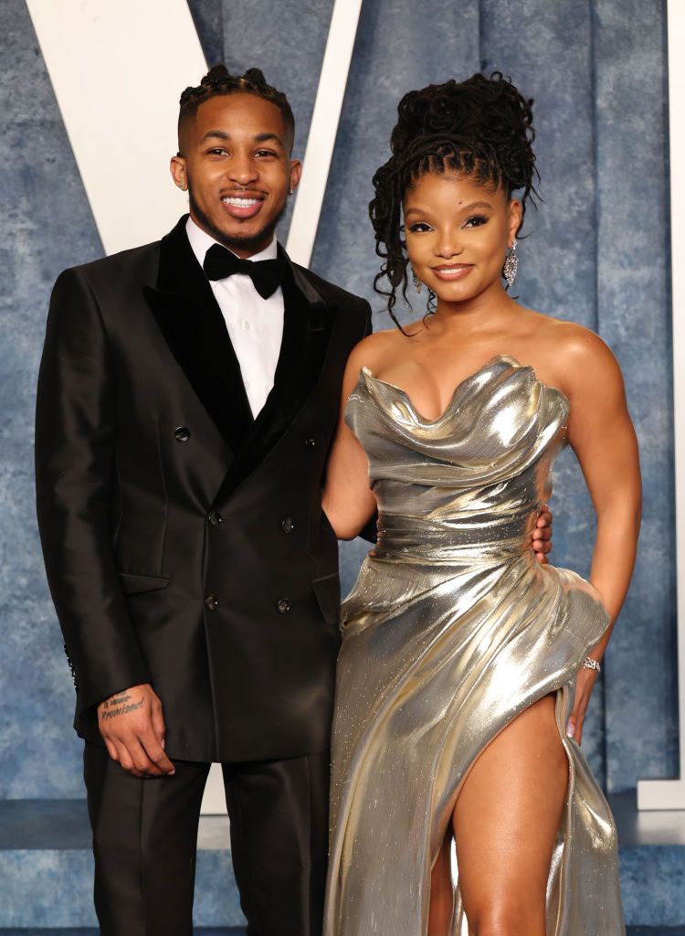 halle bailey and ddg at vanity fair red carpet