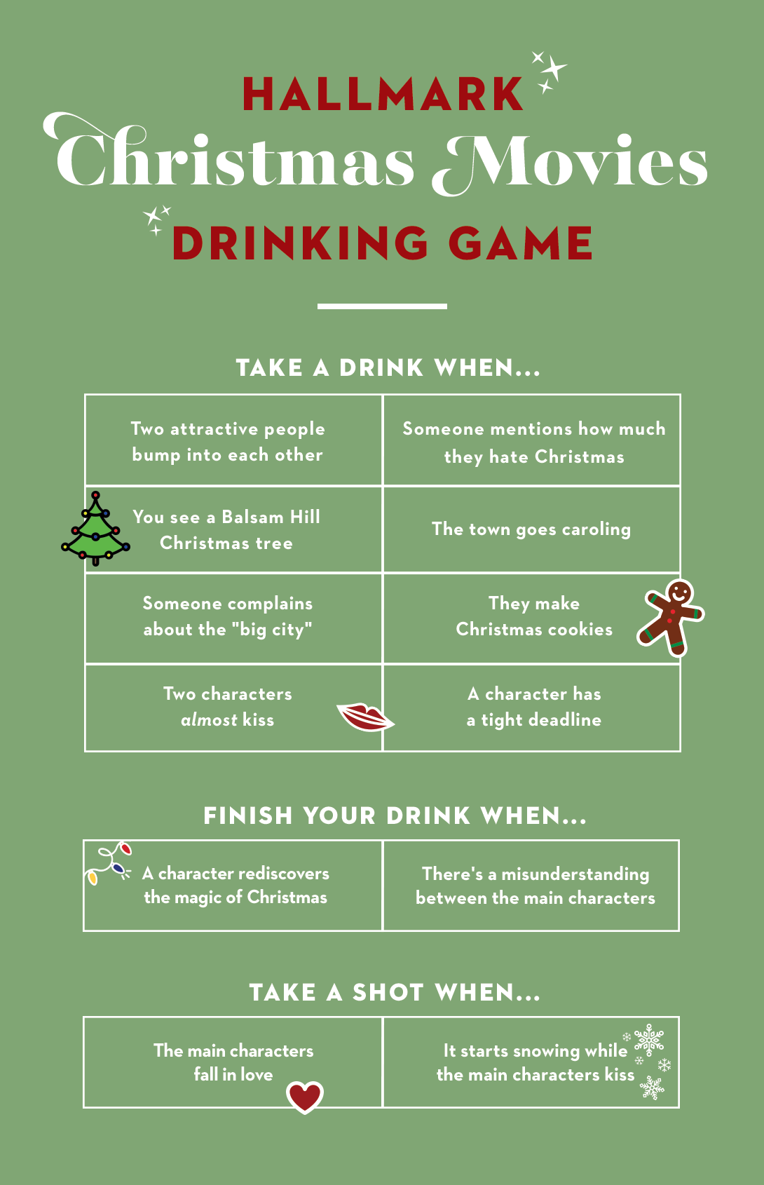 Best Hallmark Christmas Movie Drinking Game - Hallmark Drinking Game ...