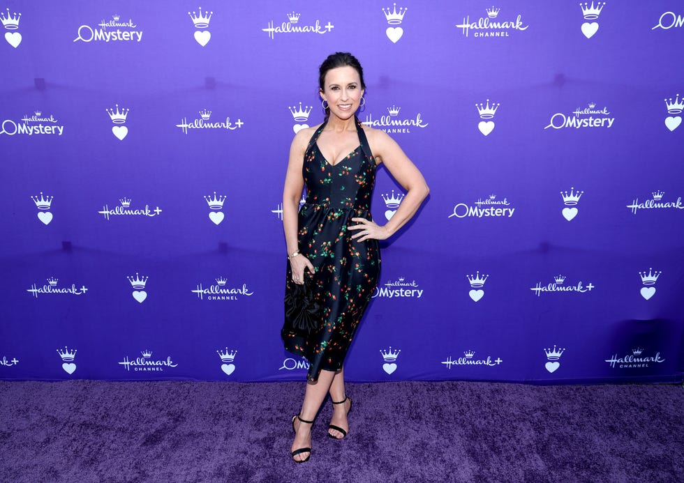 hallmark lacey chabert 2024 fashion black cocktail dress