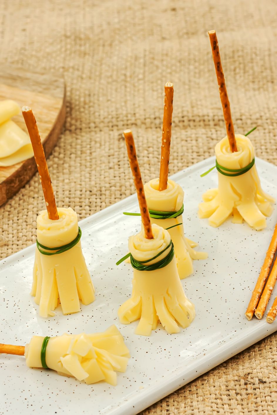 halloween snacks cheese witch brooms
