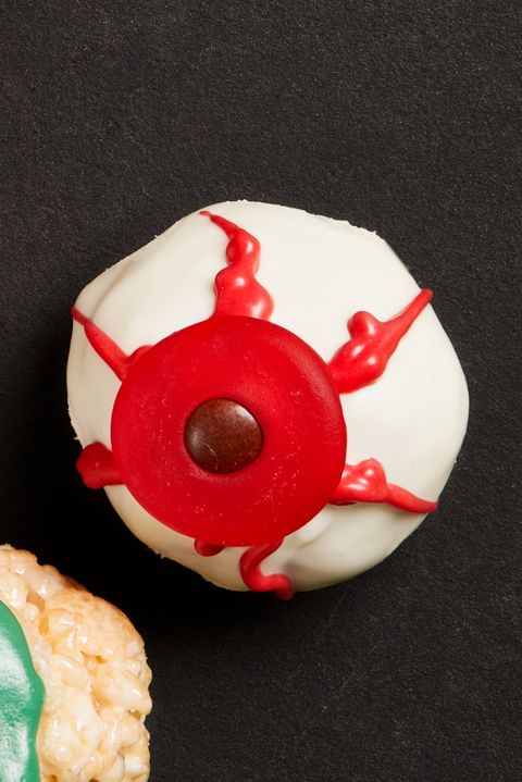 doughnut eyeballs on black surface