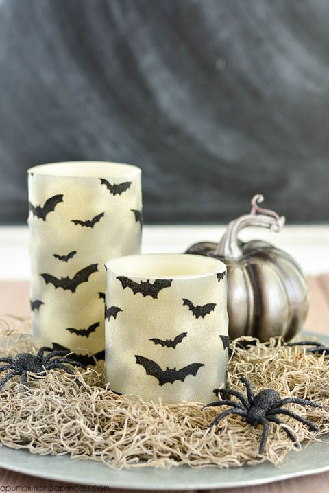 halloween candle diy bat