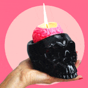 melting skull candle