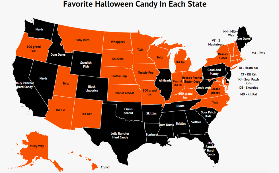 This Map Shows The Most Popular Candy By State