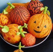 halloween decor, pumpkins, jack o' lanterns, holiday mystery treat pumpkins