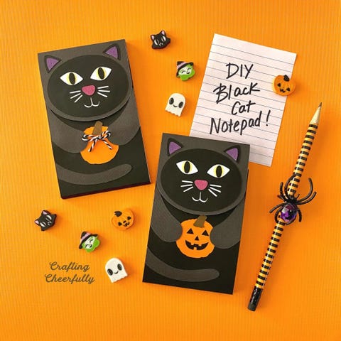 halloween crafts diy halloween black cat notepad