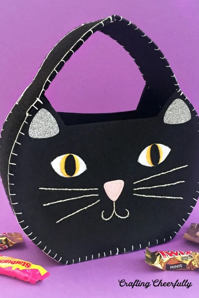 halloween crafts diy halloween black cat treat bag