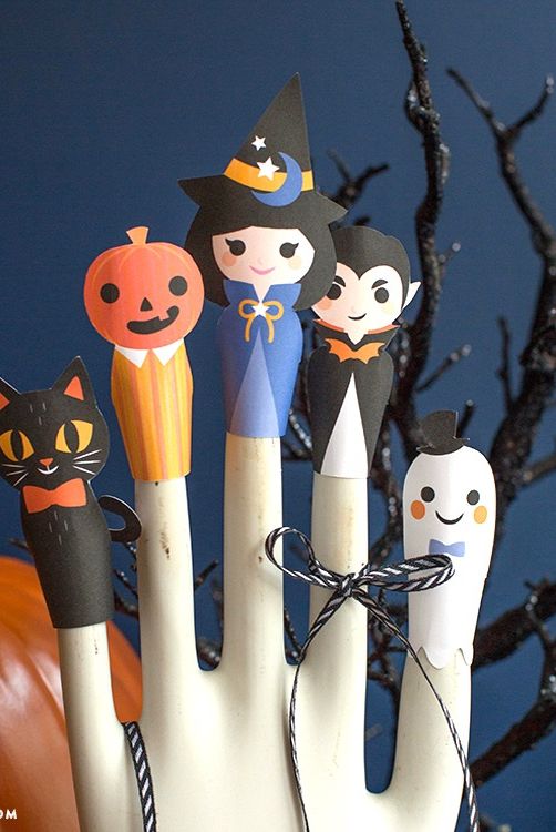 halloween crafts  halloween paper finger puppets