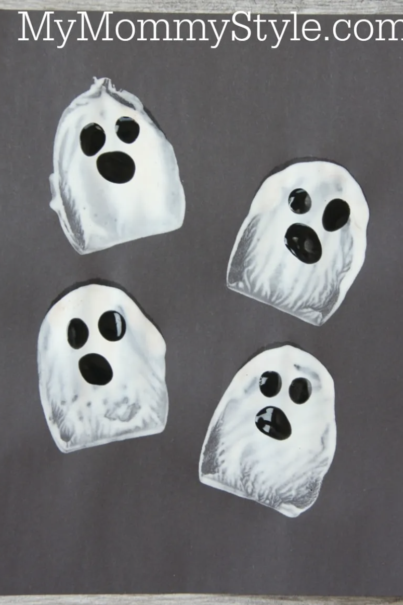 halloween crafts potato ghost stamps