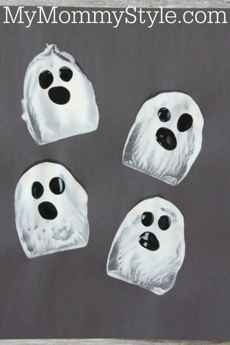 halloween crafts potato ghost stamps