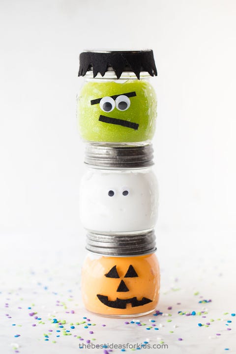 Halloween Crafts- Halloween Slime Jars halloween crafts halloween slime jars