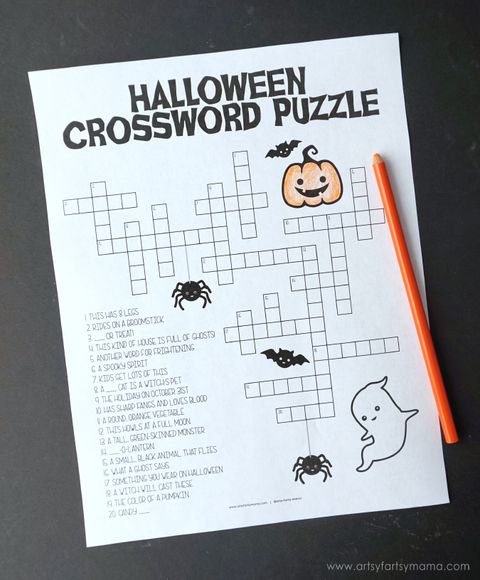 halloween crossword puzzle halloween games