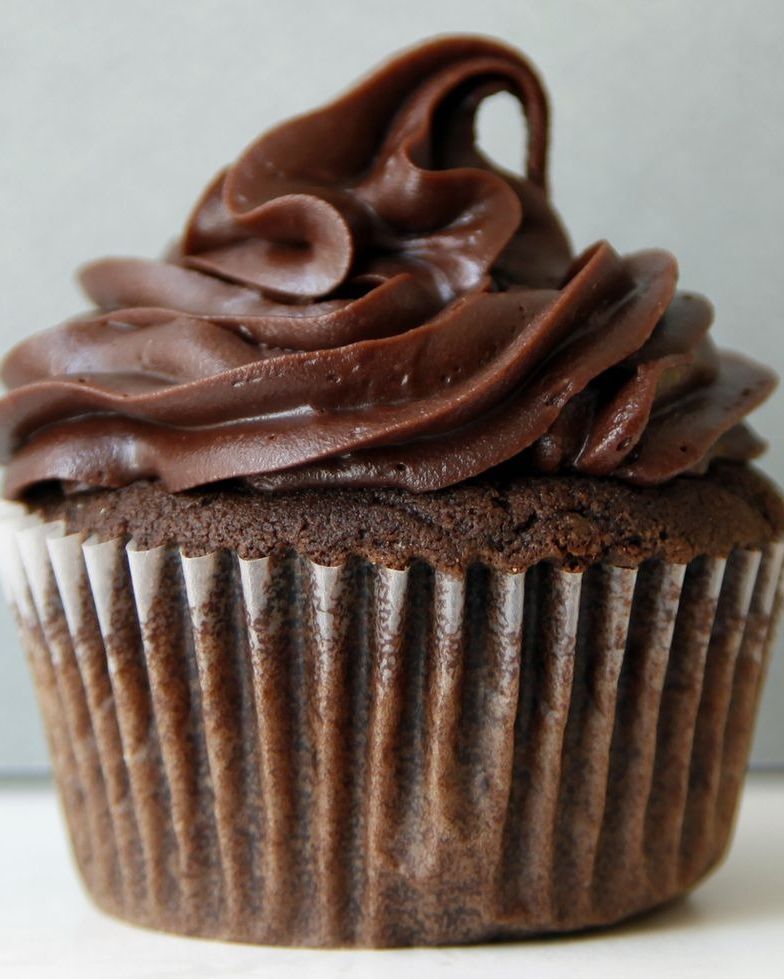 basic chocolate cupcakes up close