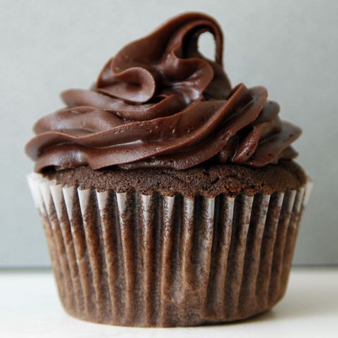 basic chocolate cupcakes up close
