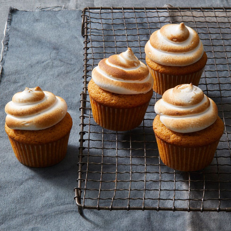 sweet potato cupcakes with toasted meringue on top