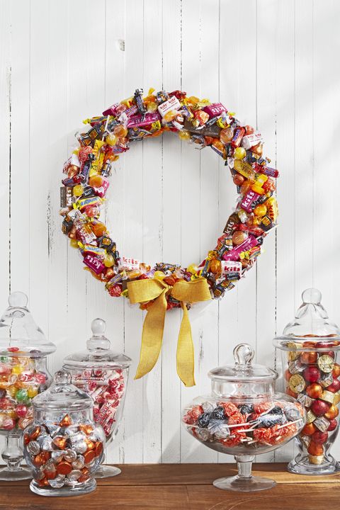 halloween door decorations candy wreath