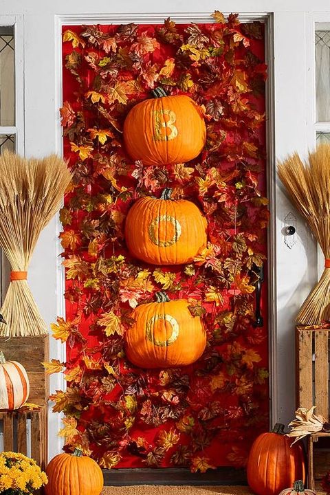 halloween door decorations fall in autumn door