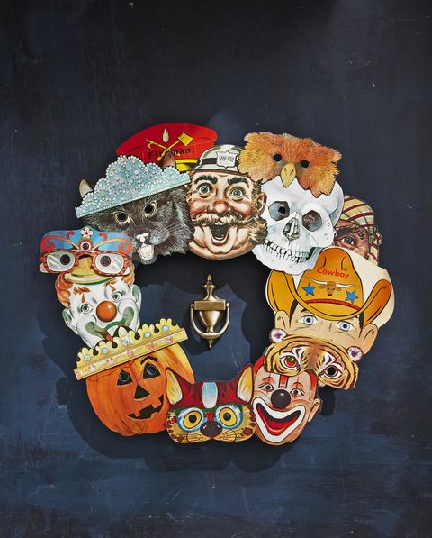 halloween door decorations vintage masks