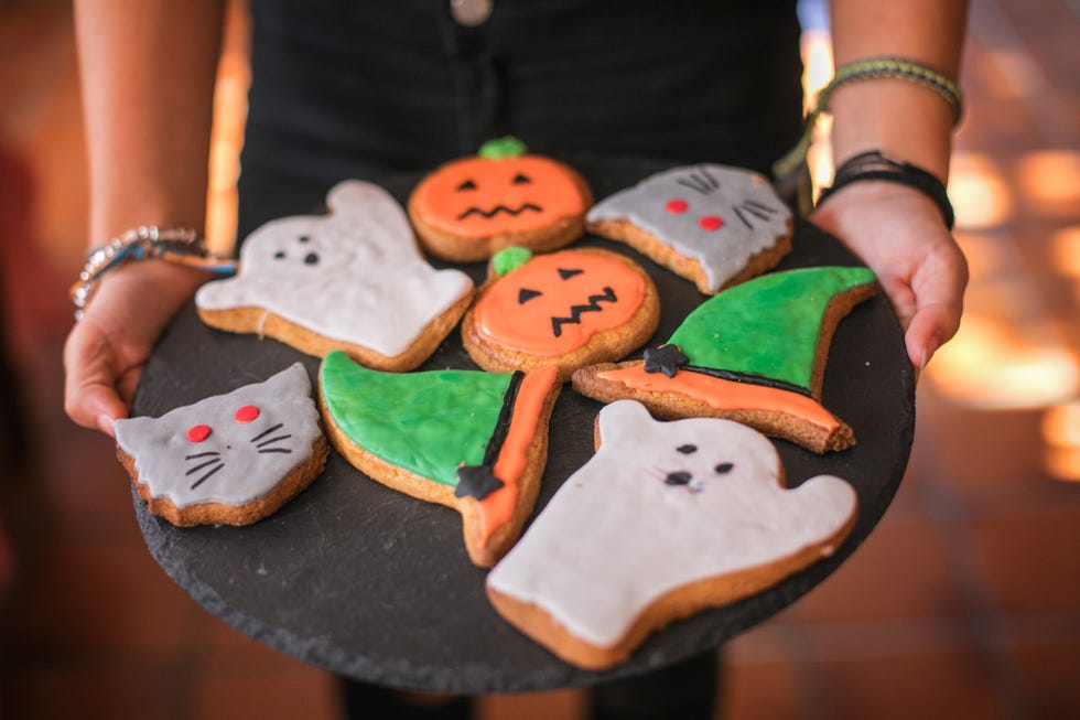 cookies decorated in halloween designs