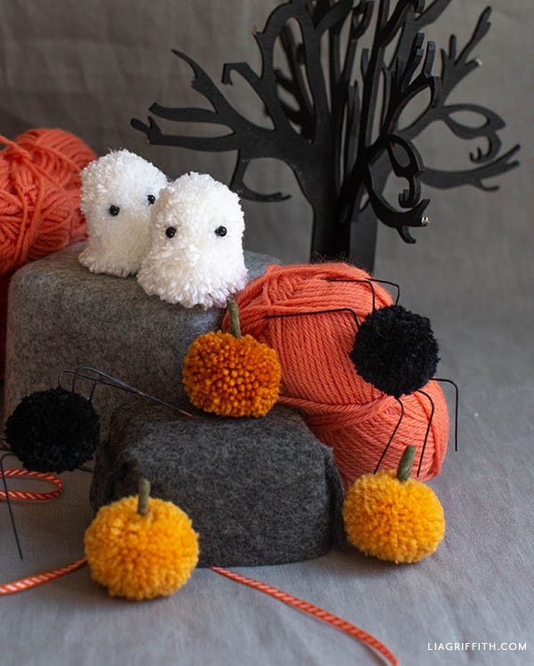 halloween ghost decorations pom pom ghosts halloween ghost decorations pom pom ghosts