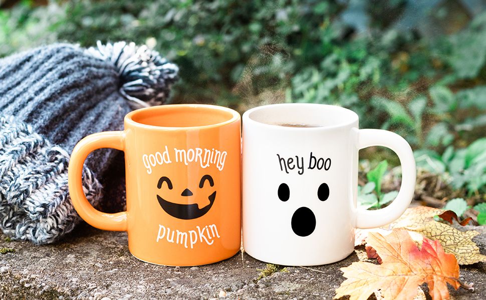 Good Perfectly Wicked Black & Gold Porcelain Halloween Mug Set