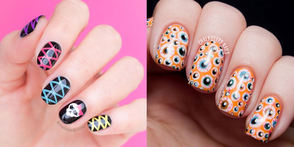 Easy halloween deals nail art