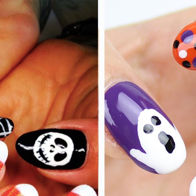 Hello Kitty Halloween nail design - SoNailicious