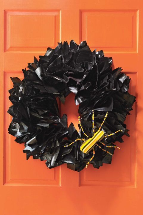 halloween door decorations newspaper wreath