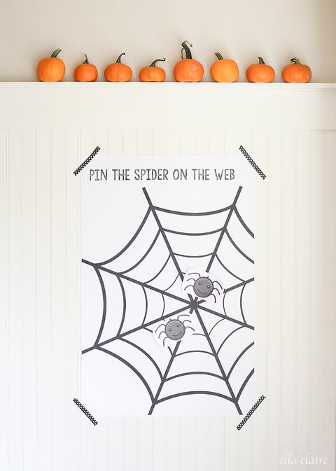 halloween party ideas, pin the spider game