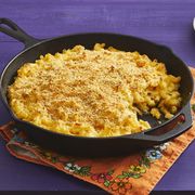 butternut squash mac and cheese in cast iron skillet