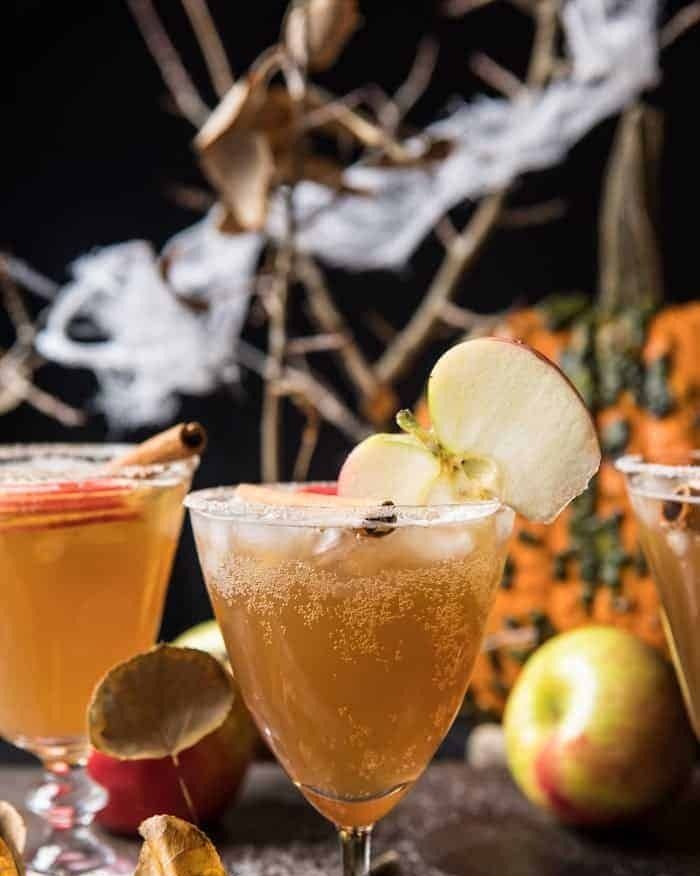 haunted orchard cocktail with apple slice
