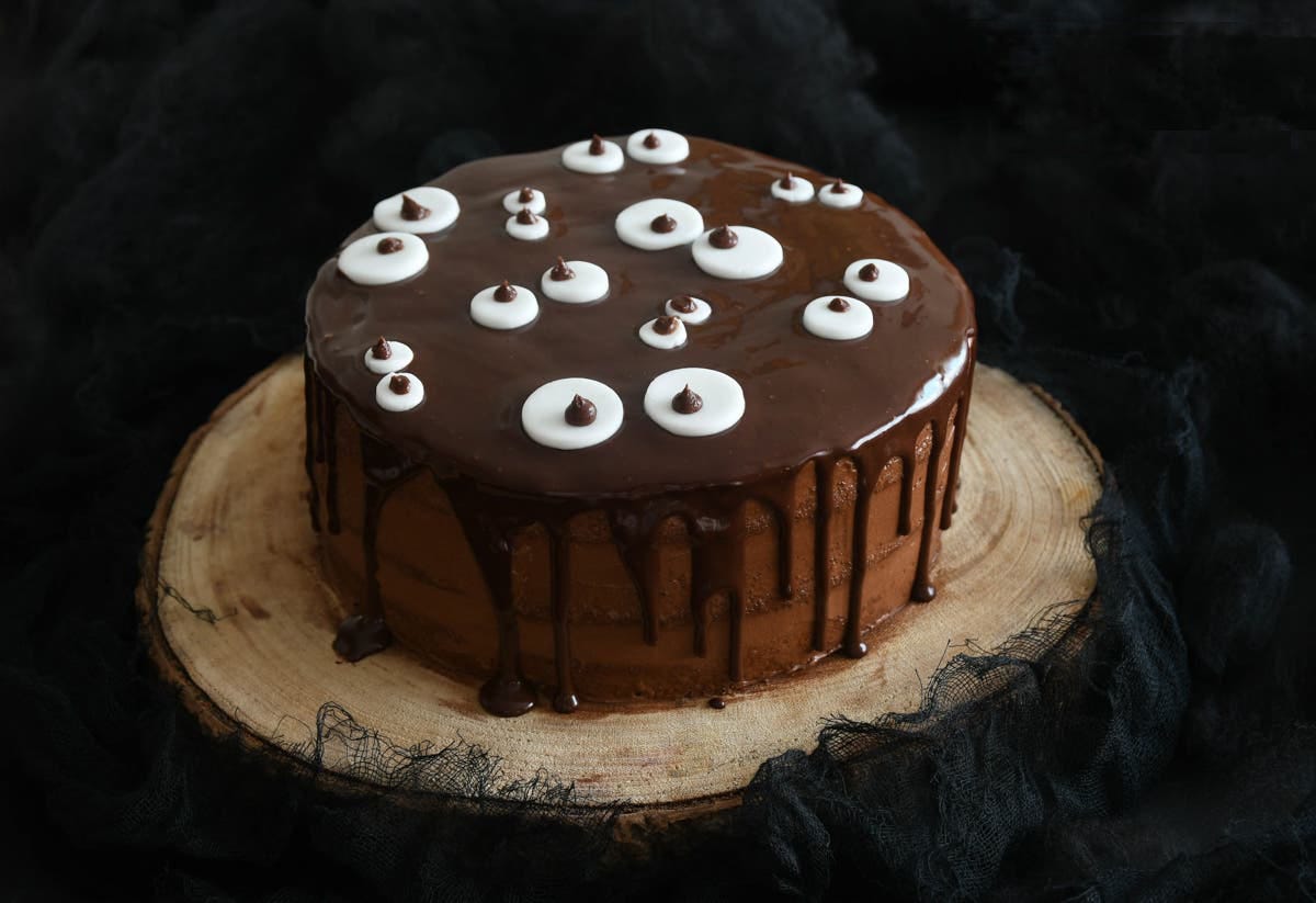 halloween receta tarta calabaza chocolate con ojos