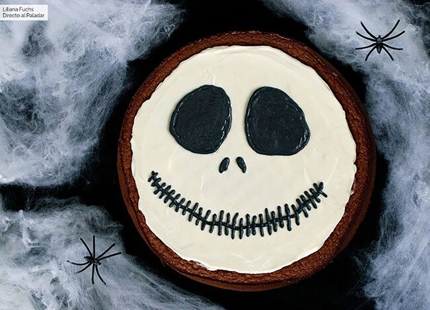 halloween receta tarta cara jack skellington con chocolate