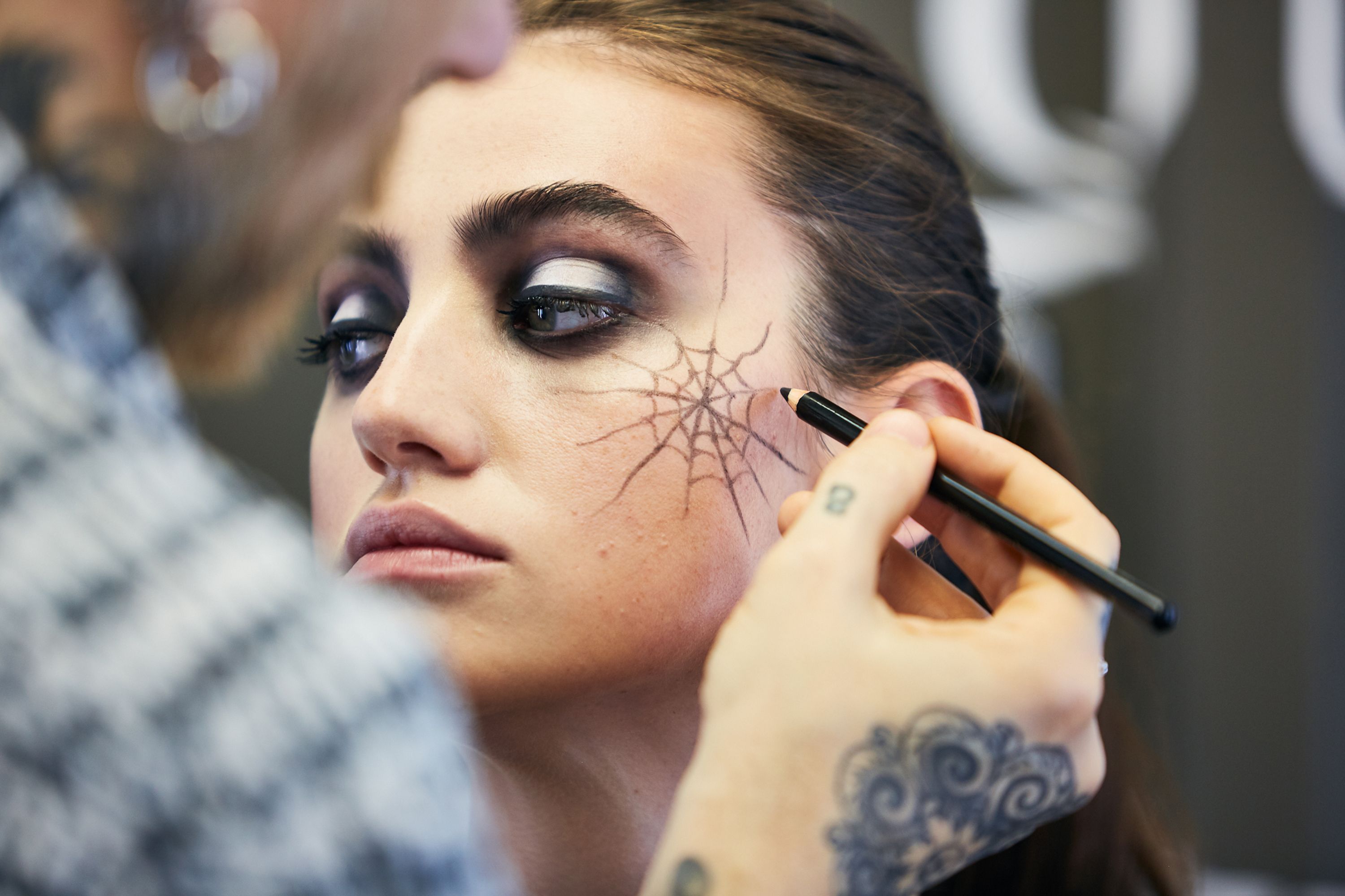 Spider-Web Halloween Make-Up, A Step-By-Step Picture Guide